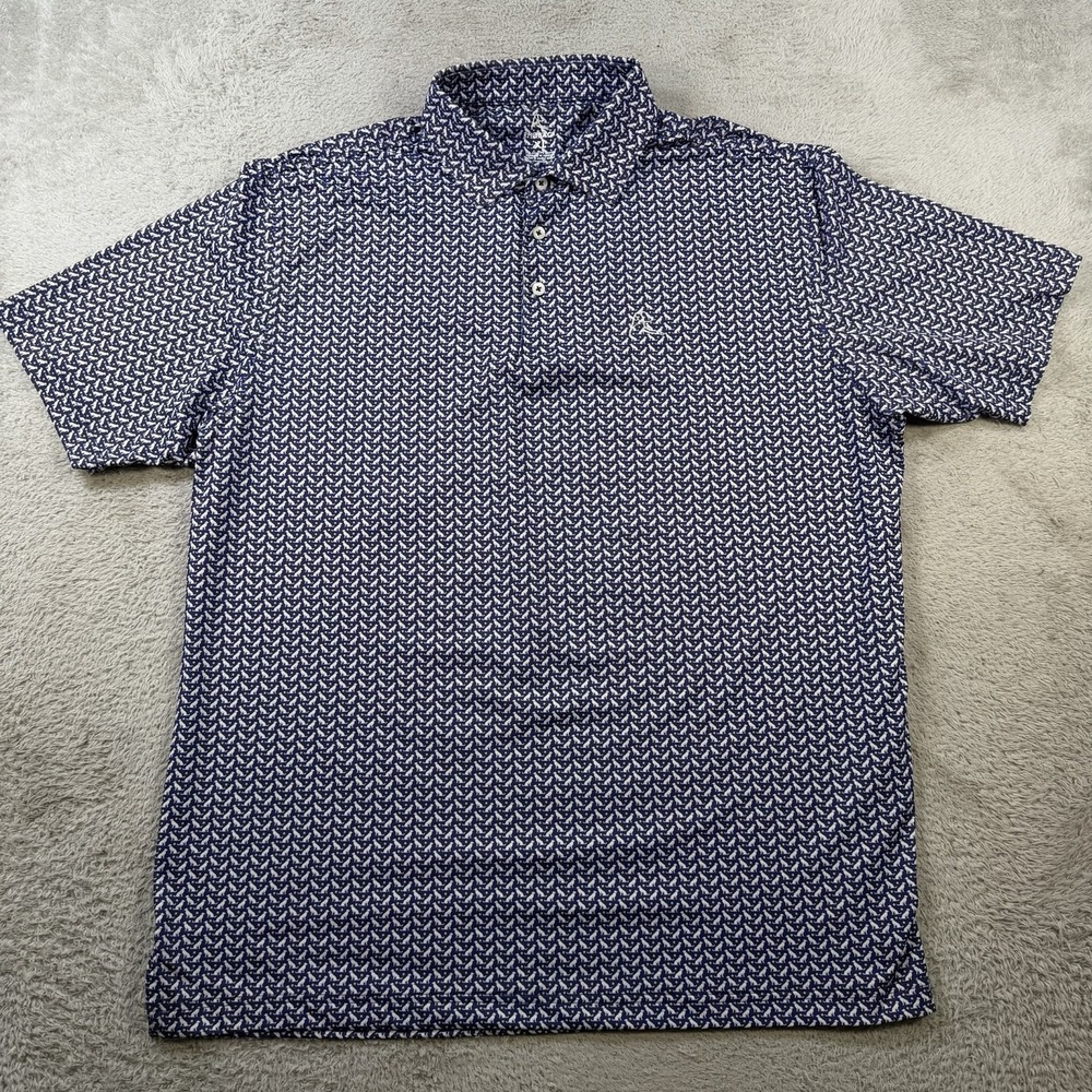 Rhoback Polo Shirt Mens XL Navy Golf Performance Stretch Dog Tennis Ball Active